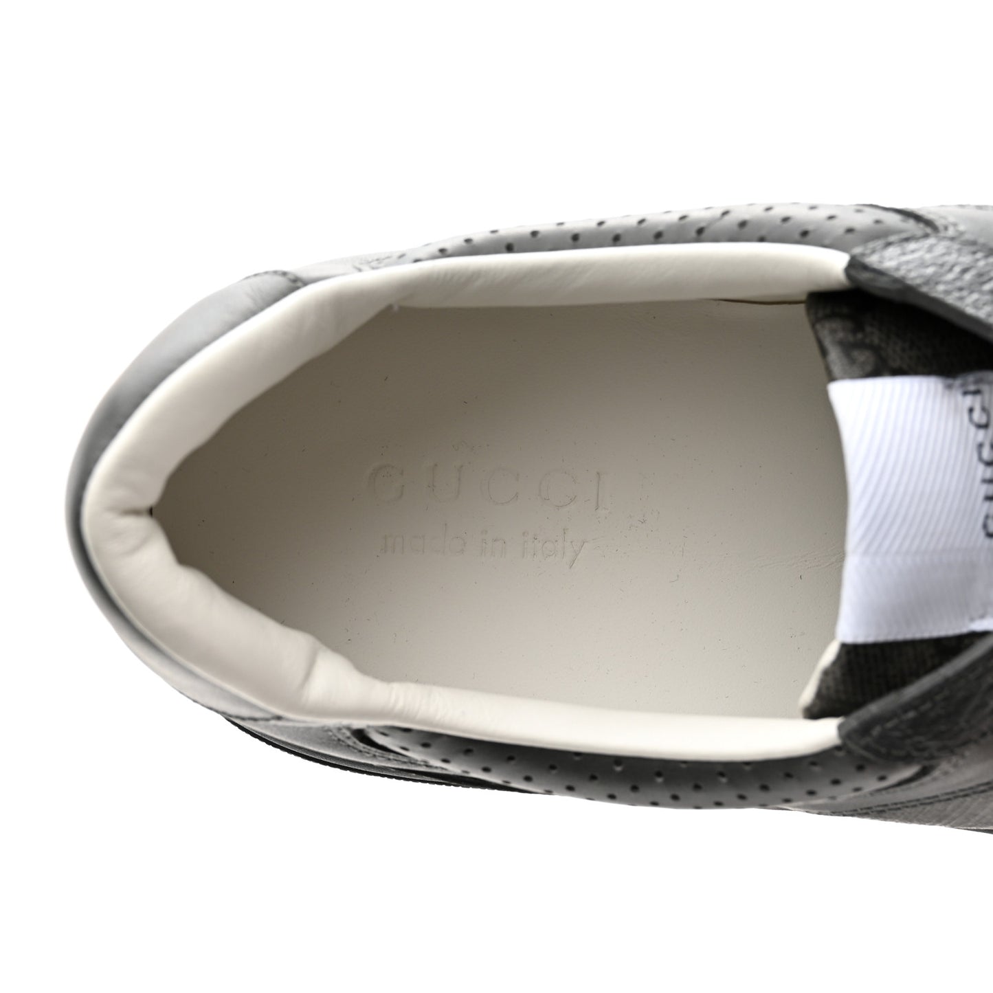 Textured Dollar Calfskin GG Supreme Monogram Mens Chunky Sneakers 12 Graphite Grey Black Grey