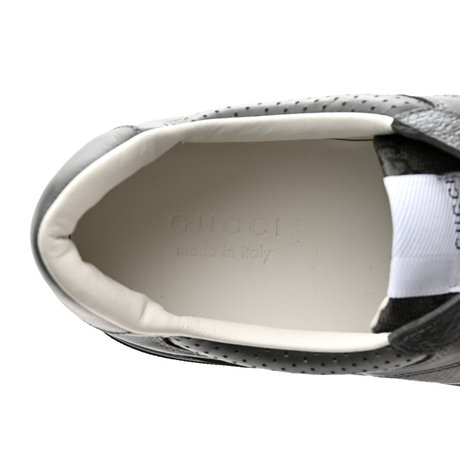 Gucci Textured Dollar Calfskin GG Supreme Monogram Mens Chunky Sneakers 12 Graphite Grey Black Grey 6 of 9