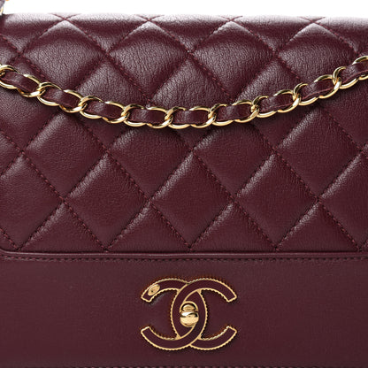 Chanel Sheepskin Quilted Vintage Mademoiselle Flap Dark Red 15 of 15