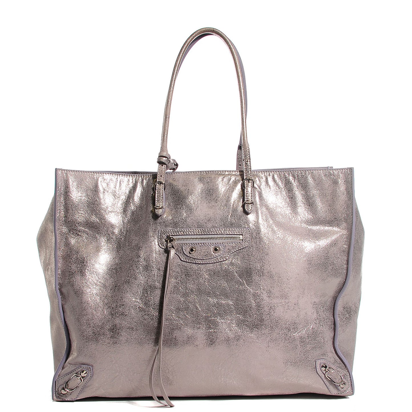 Metallic Calfskin Milkyway Papier A4 Tote Lilac