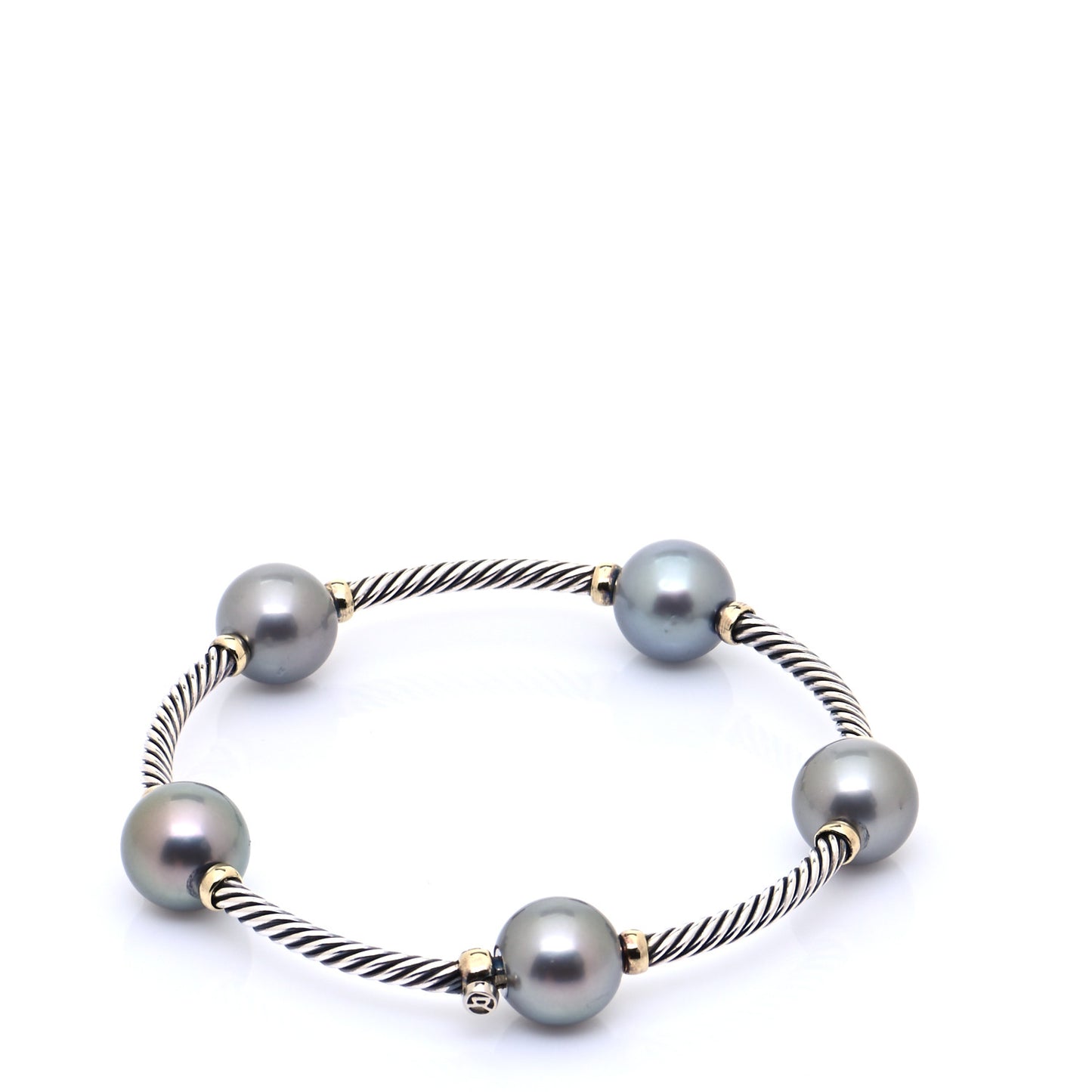 Sterling Silver 18K Yellow Gold Pearl Mustique Station Bracelet