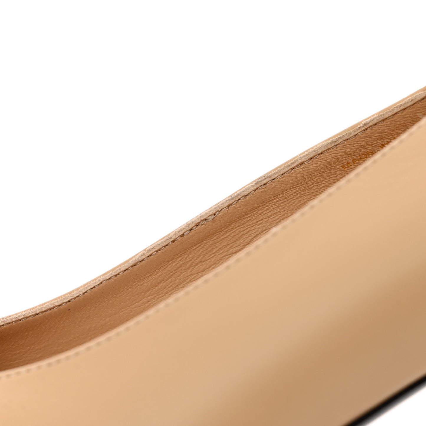 Lambskin Cap Toe Ballerina Flats 36 Beige Black