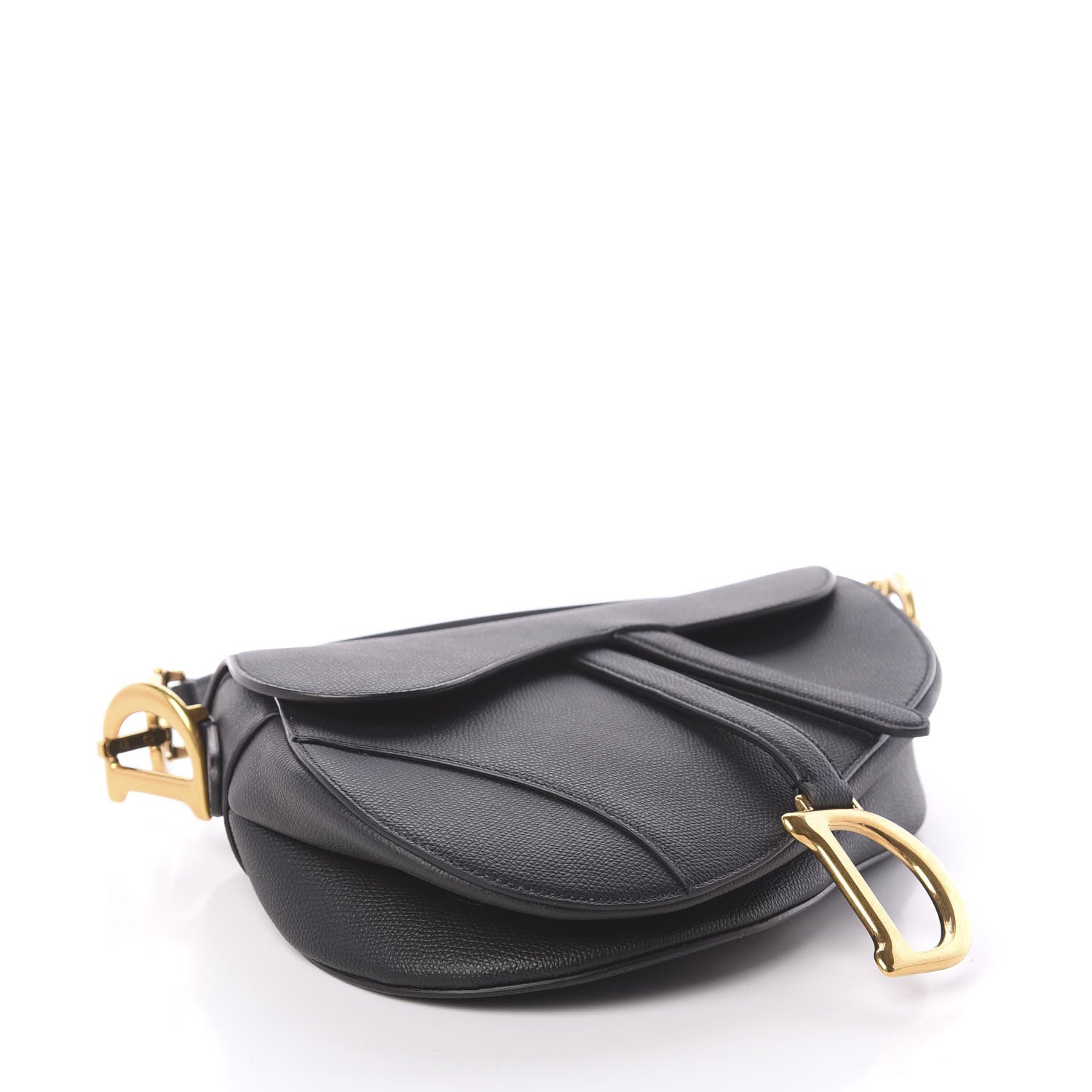 Christian Dior Grained Calfskin Saddle Bag Black 4 of 8