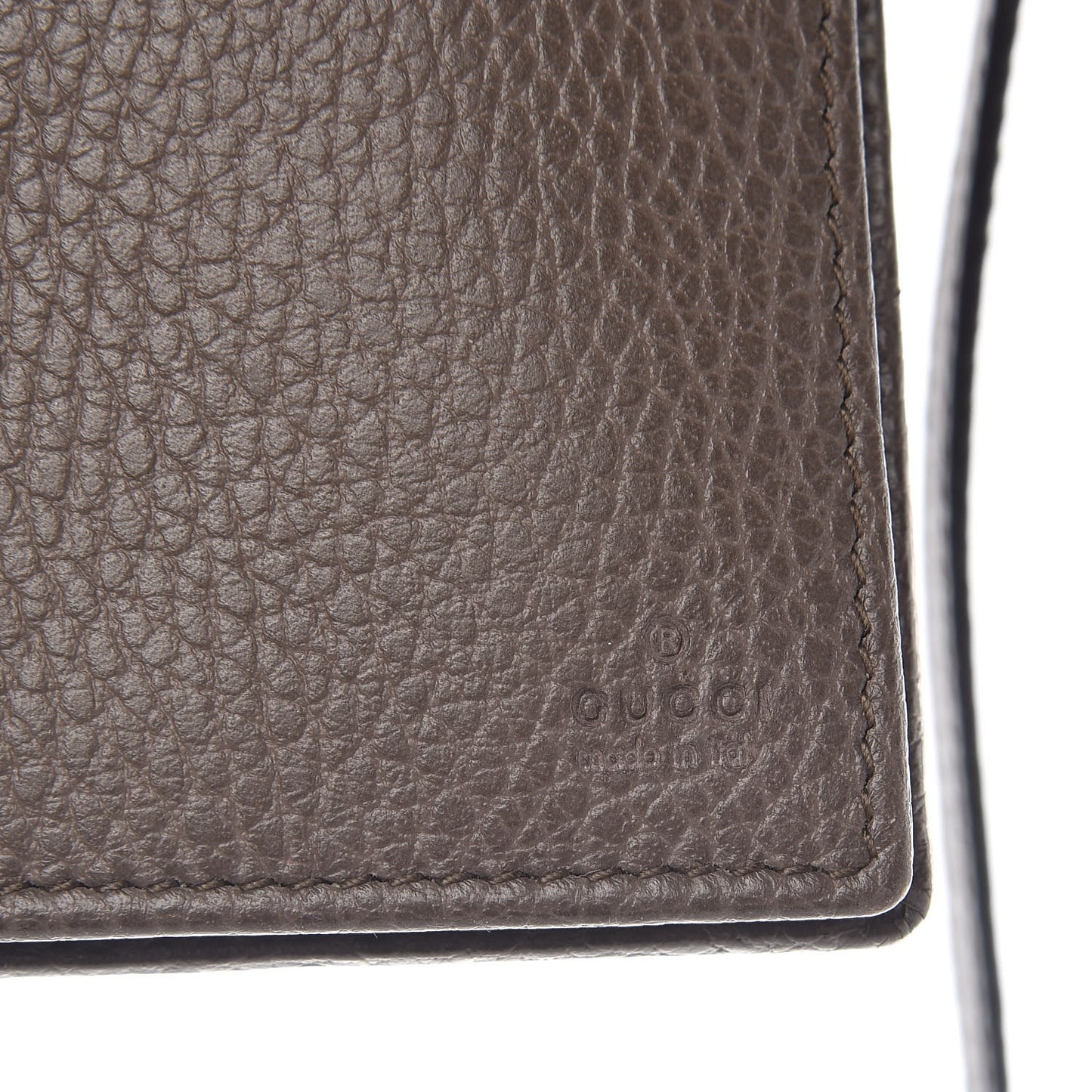 Dollar Calfskin Bi-Color Mini Swing Wallet Bag Grey Field Soft Pink