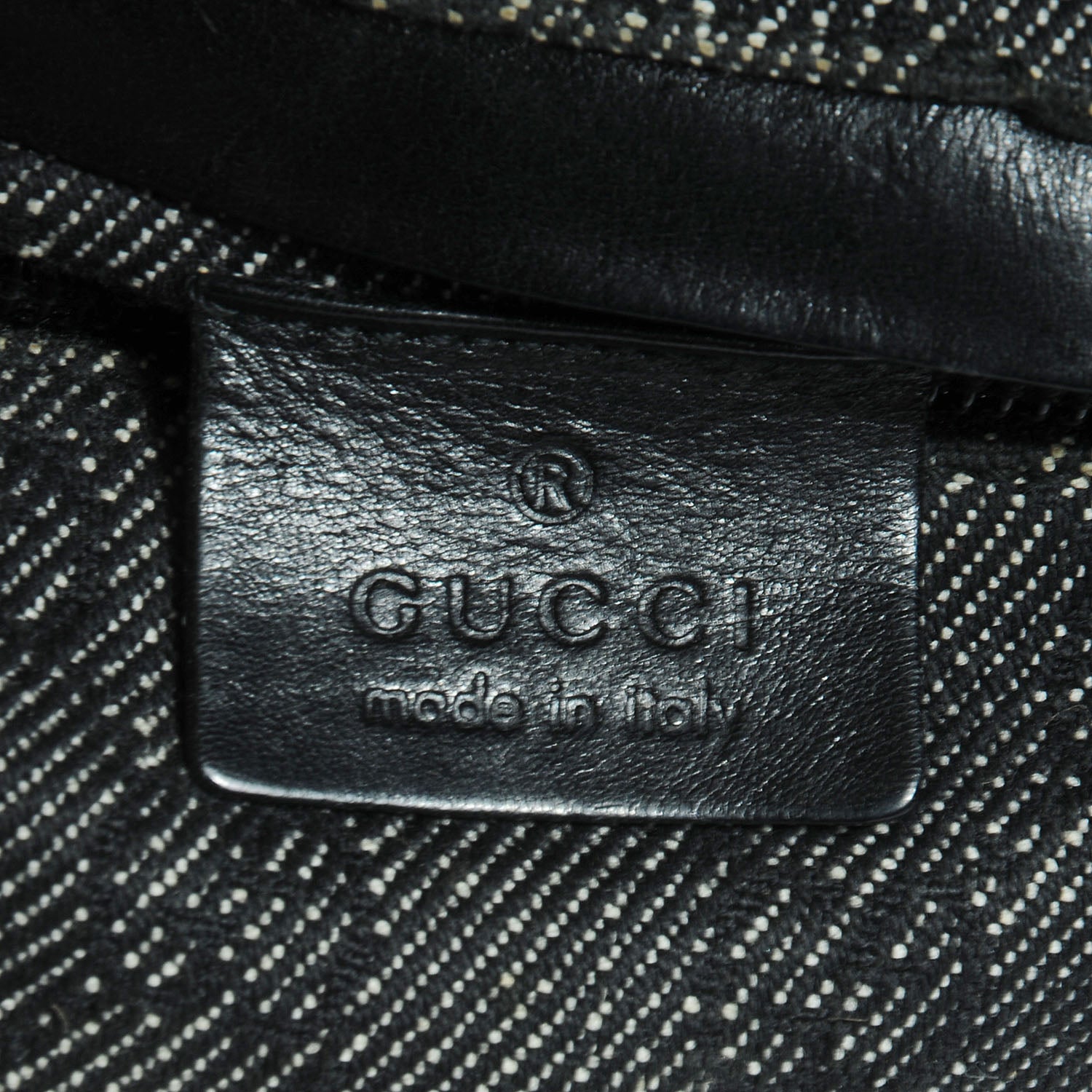 Gucci Denim Monogram Double Pocket Belt Bag Black 8 of 8