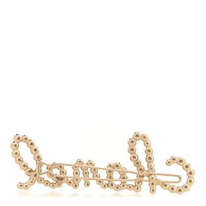 Chanel Metal Glass Swirling Pearls Brooch Pin Gold 3 of 5