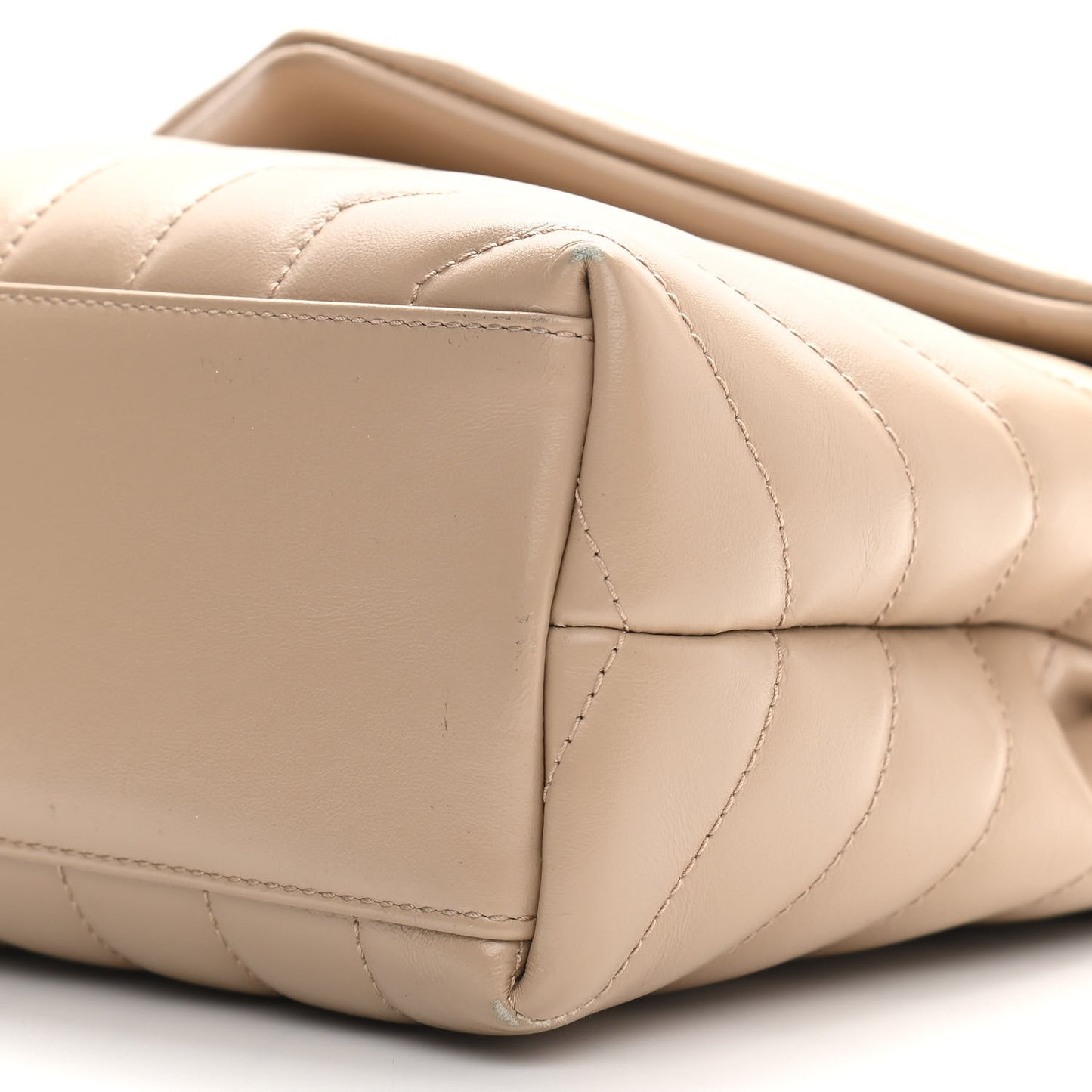 Calfskin Y Quilted Monogram Small Loulou Chain Satchel Dark Beige