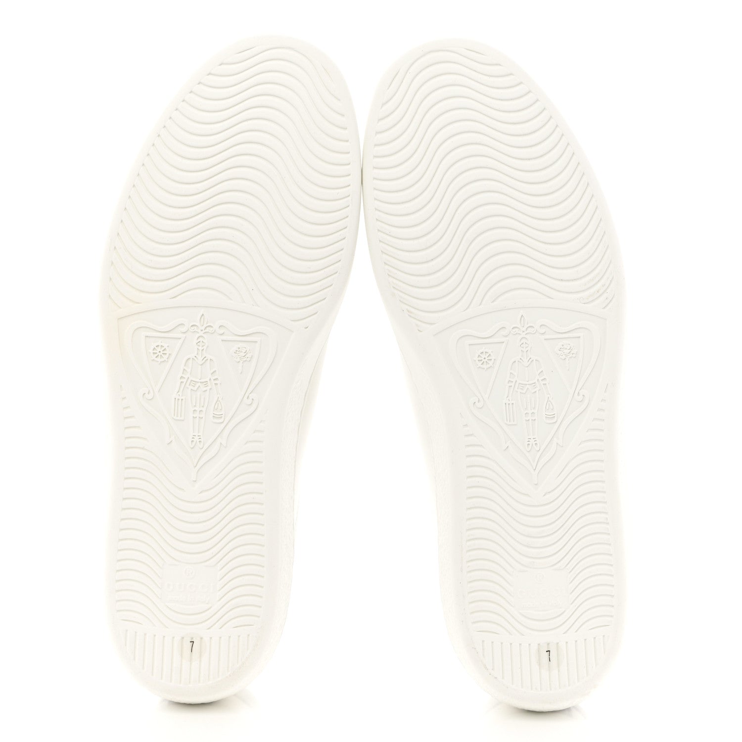 Gucci Calfskin Interlocking G Perforated Mens Ace Sneakers 7 White Grey Sky 5 of 9