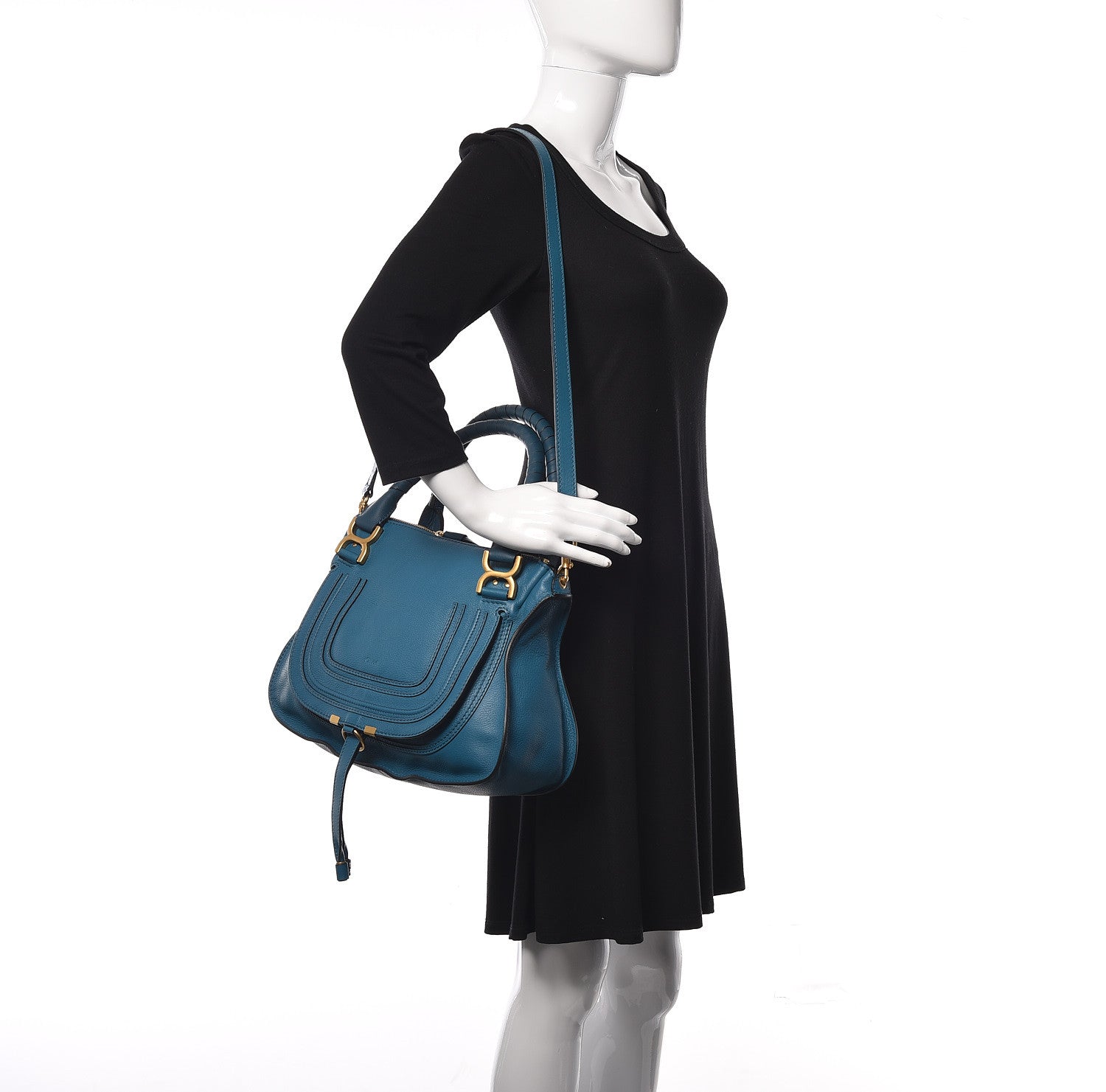 Chloe Calfskin Medium Marcie Satchel Laguna Blue 2 of 9