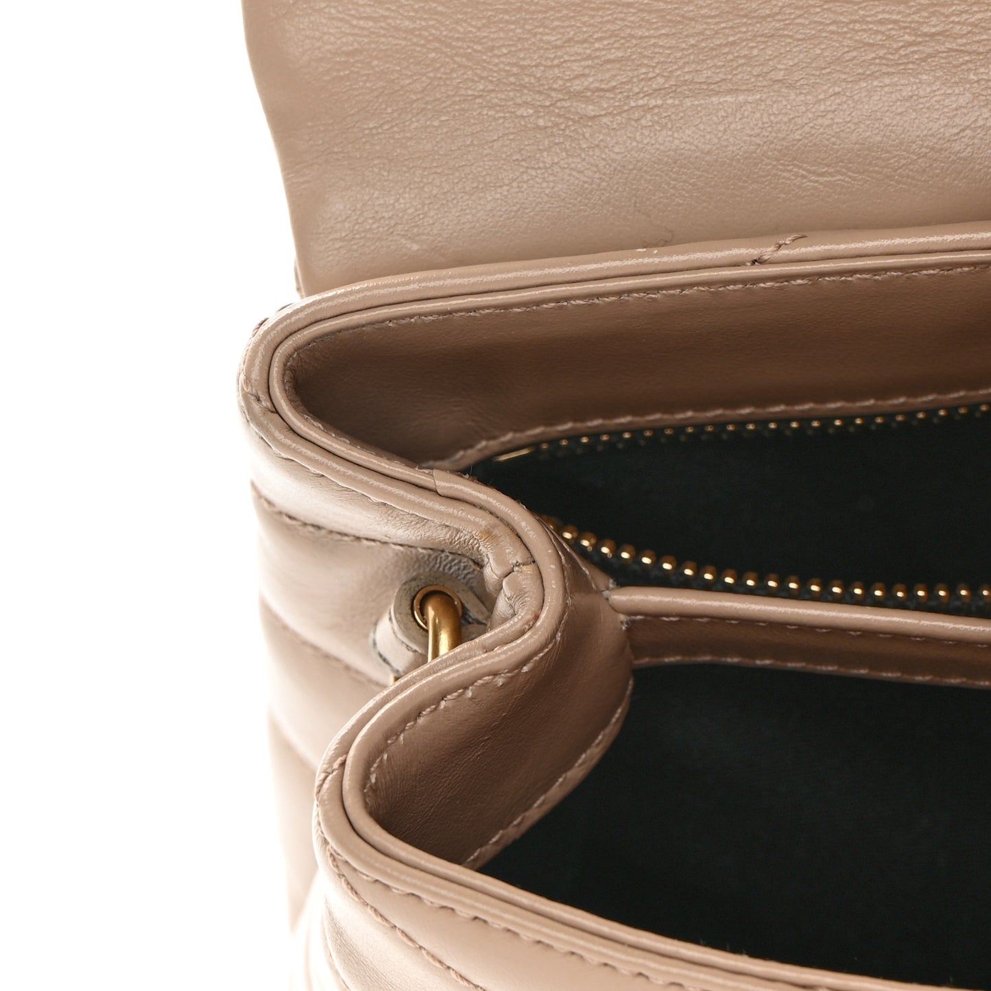 Calfskin Y Quilted Monogram Toy Loulou Crossbody Bag Latte