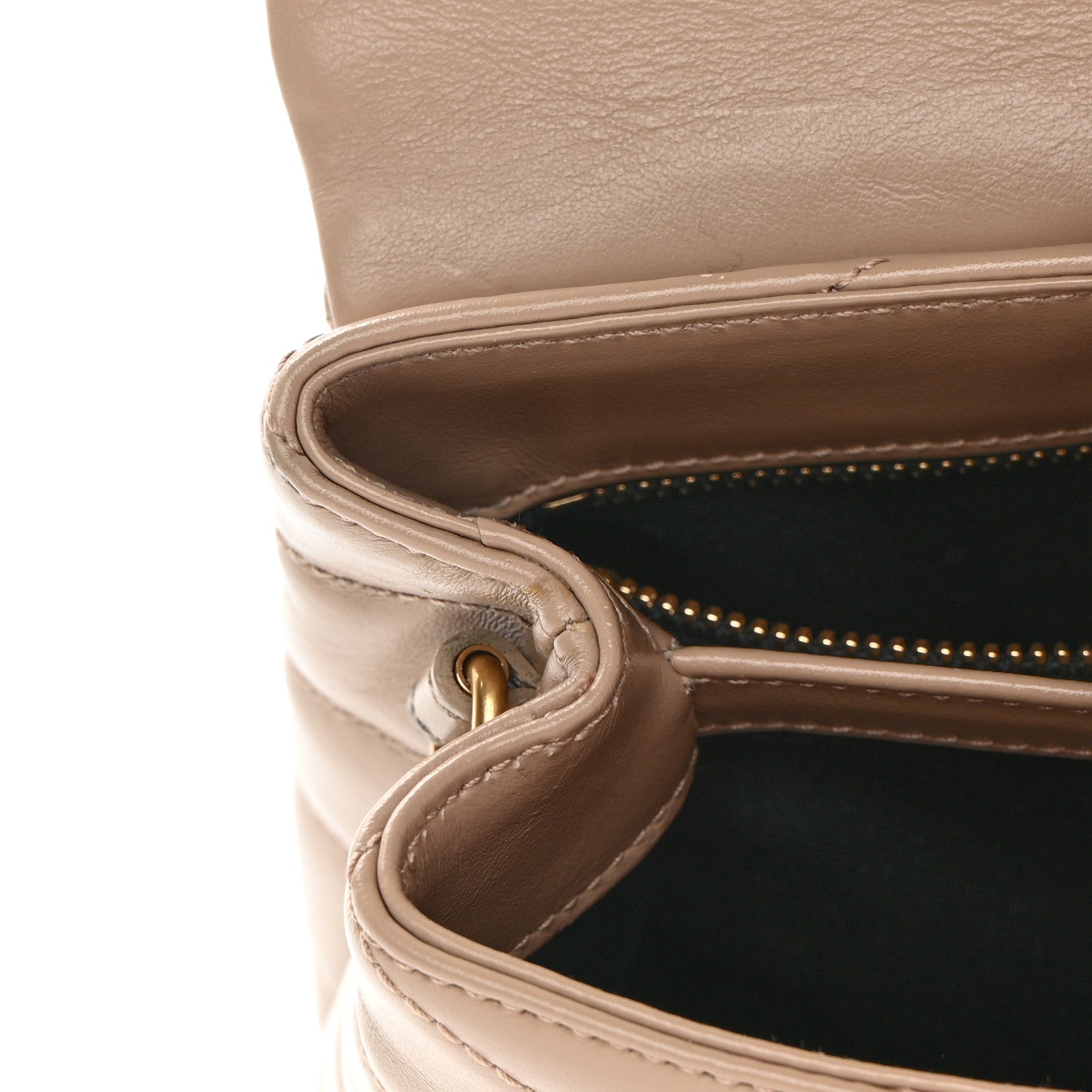 Saint Laurent Calfskin Y Quilted Monogram Toy Loulou Crossbody Bag Latte 11 of 13