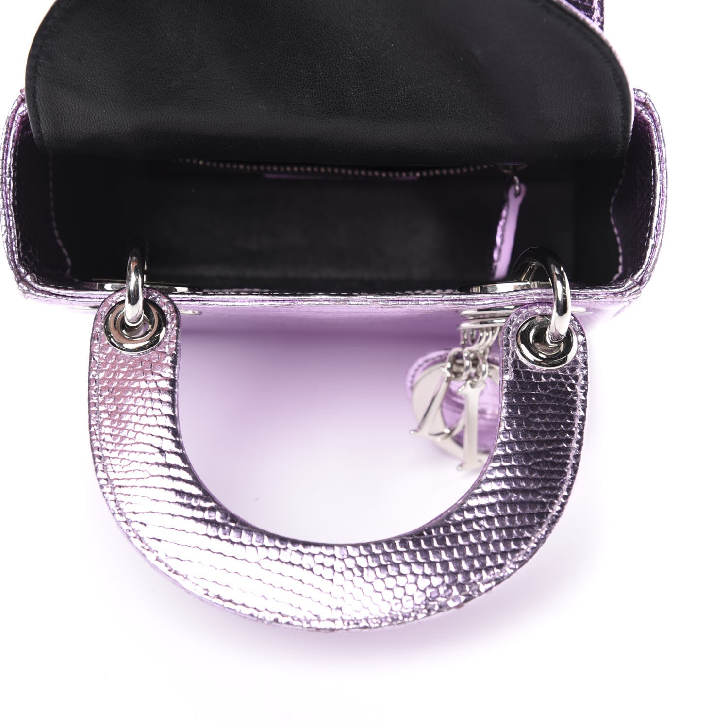 Christian Dior Metallic Lizard Mini Lady Dior Pink 5 of 11