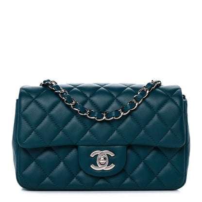 Chanel Lambskin Quilted Mini Rectangular Flap Dark Blue 1 of 15
