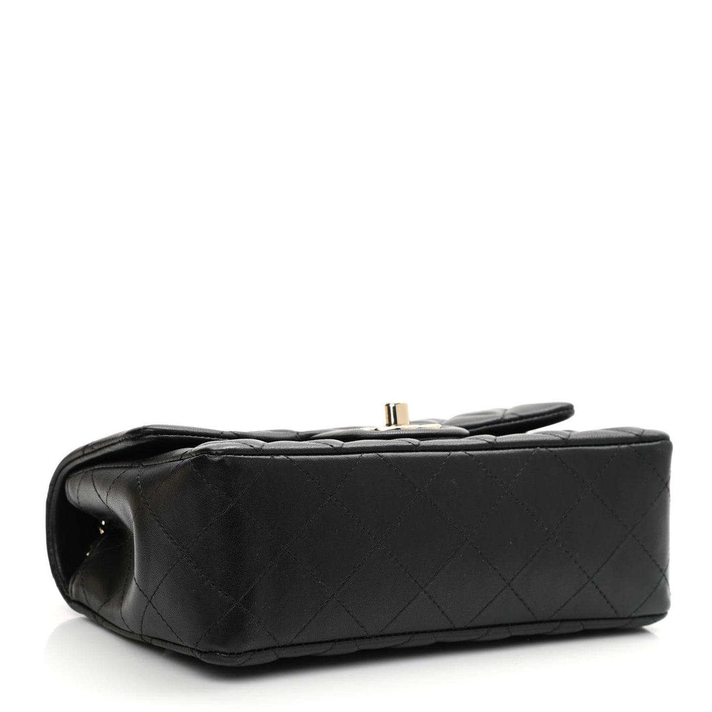 Lambskin Quilted Mini Rectangular Flap Black