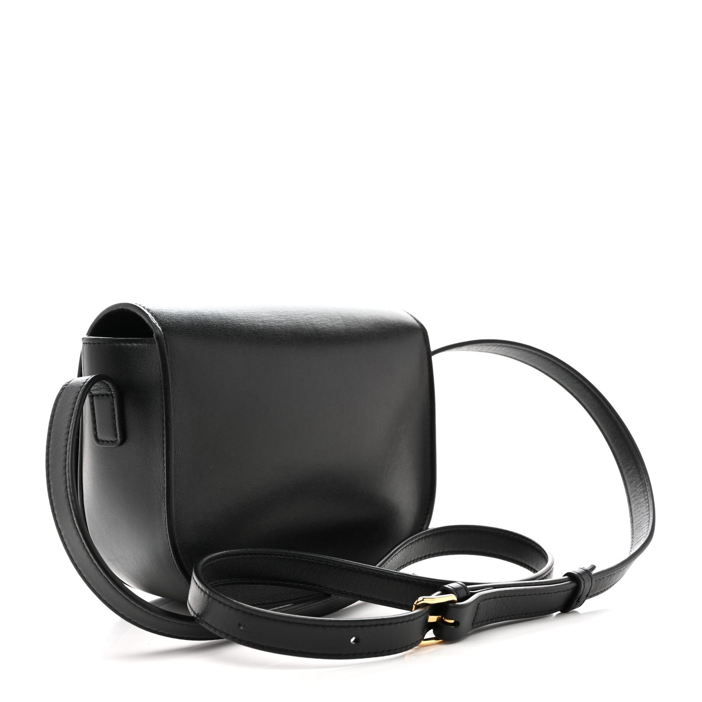 Smooth Calfskin Cuir Triomphe Folco Crossbody Bag Black