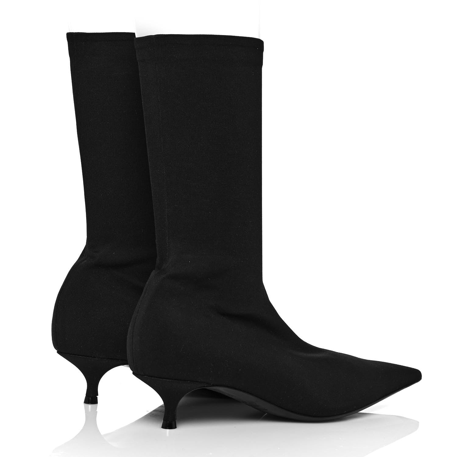 Balenciaga Jersey Crepe Extreme Pointed Toe Knife Booties 38.5 Black 4 of 6