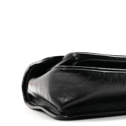 Saint Laurent Crinkled Calfskin Matelasse Monogram Baby Niki Chain Satchel Black 9 of 11