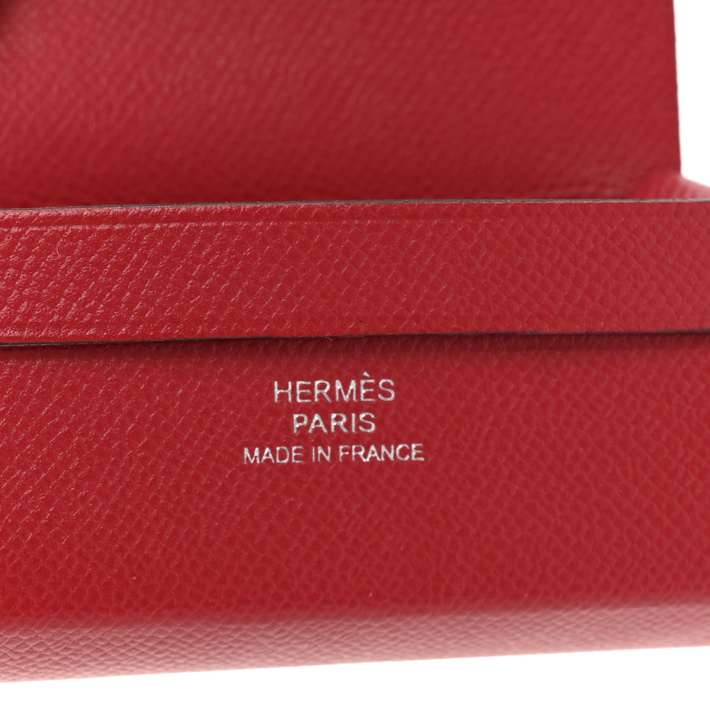 Grained Madame Calfskin Lipstick Case with Mirror Rouge Piment