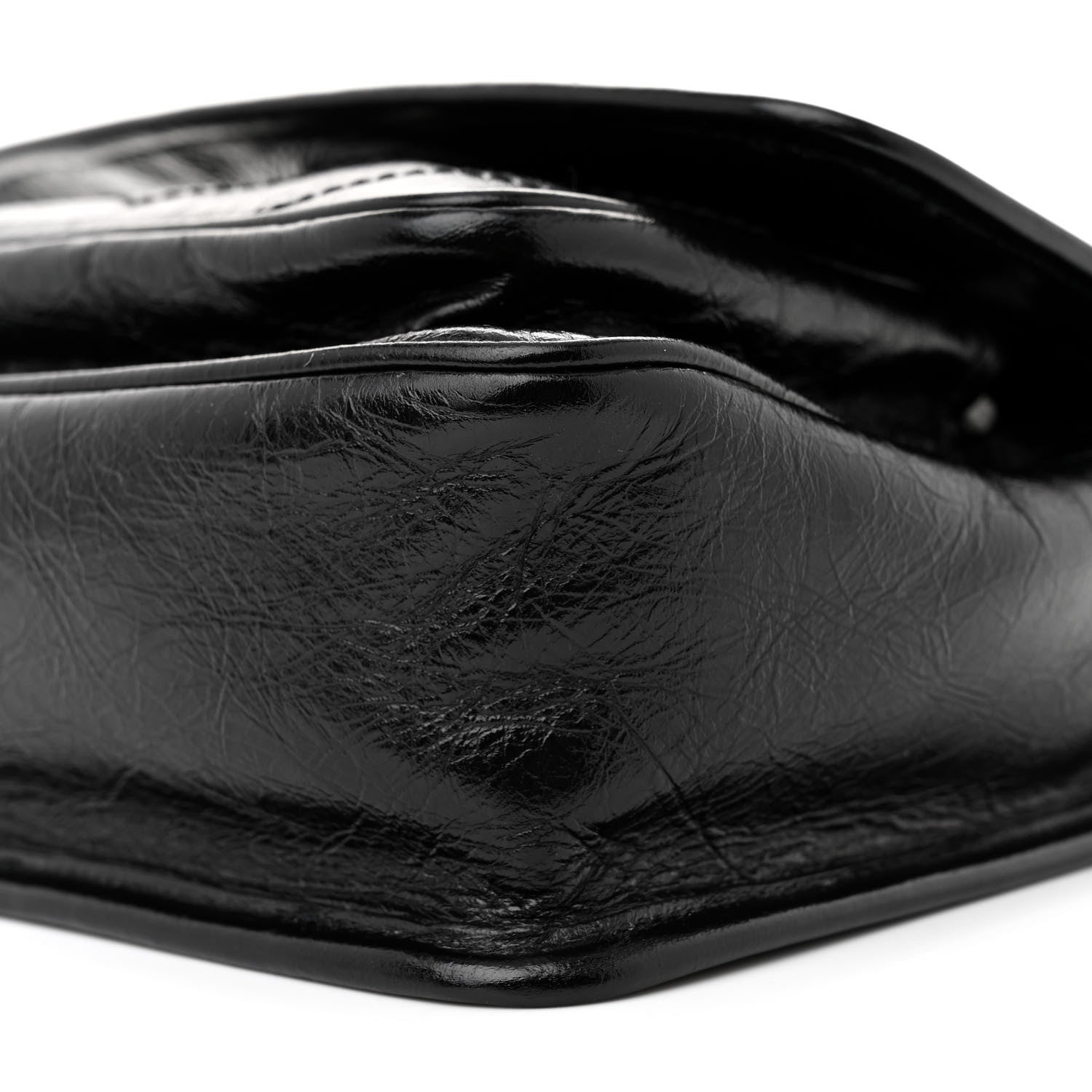 Saint Laurent Crinkled Lambskin Matelasse Monogram Baby Niki Chain Satchel Black 10 of 11