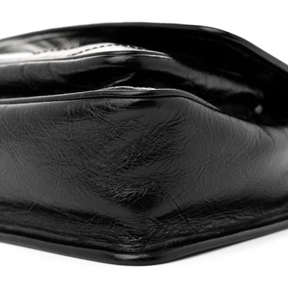 Saint Laurent Crinkled Lambskin Matelasse Monogram Baby Niki Chain Satchel Black 10 of 11