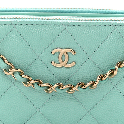 Chanel Caviar Quilted Small Clutch With Chain Light Blue 9 of 12