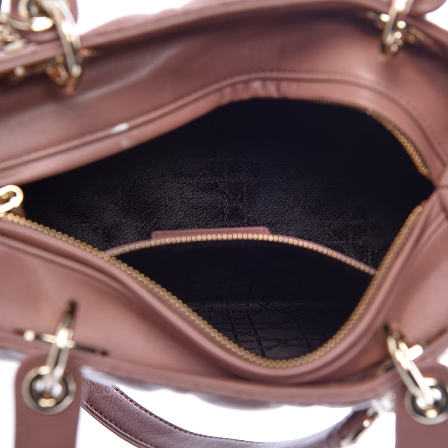Christian Dior Lambskin Cannage Medium Lady Dior Beige 5 of 10
