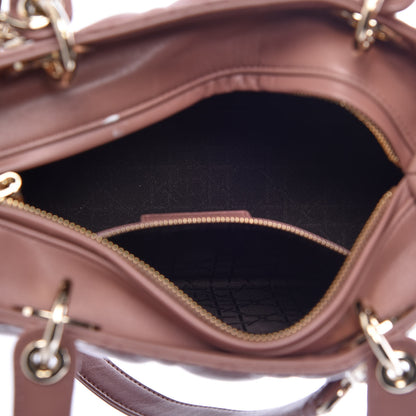 Christian Dior Lambskin Cannage Medium Lady Dior Beige 5 of 10