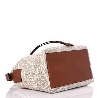 Loewe Jacquard Anagram Calfskin Small Cubi Bag Ecru Tan 4 of 13