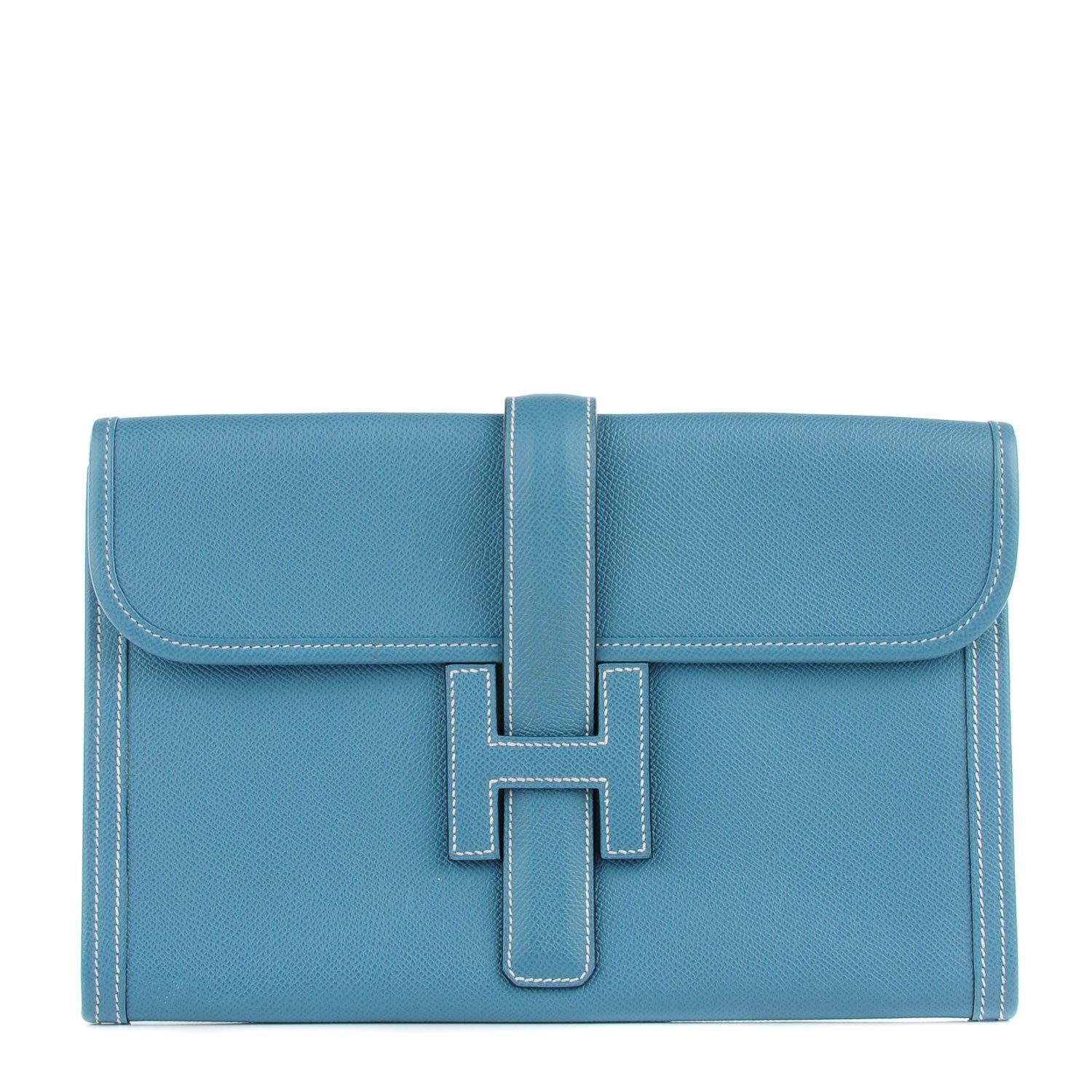 Hermes Epsom Jige PM Clutch Blue Jean 1 of 9