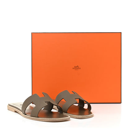 Hermes Epsom Oran Sandals 37.5 Etoupe 12 of 12