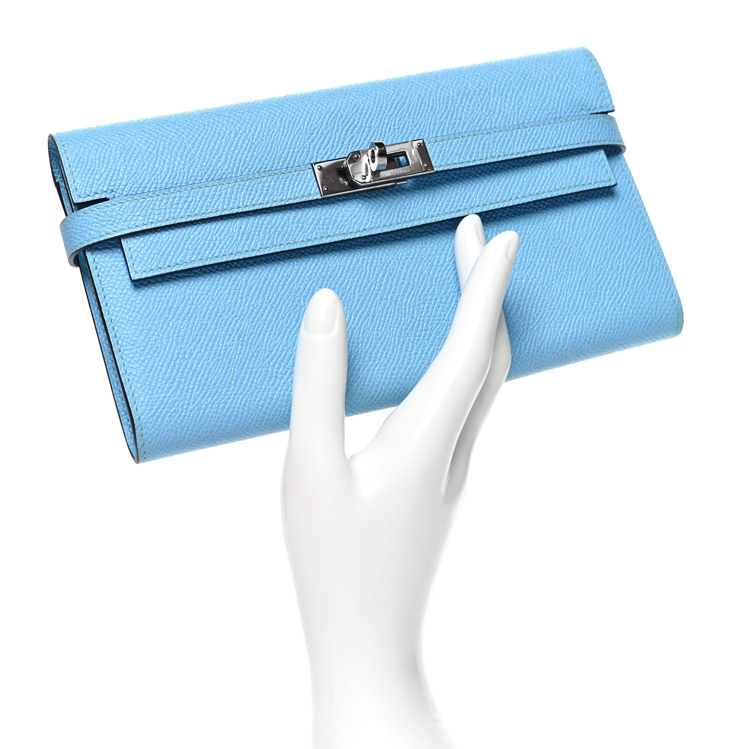 Hermes Epsom Kelly Longue Wallet Celeste 2 of 11