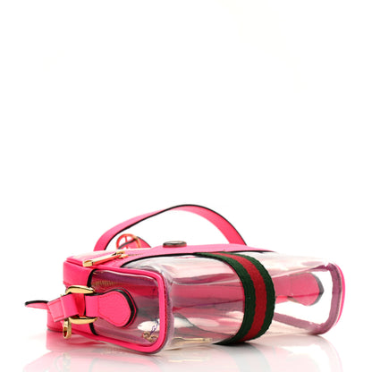Gucci Vinyl Web Mini Ophidia Transparent Shoulder Bag Fluorescent Fuchsia 4 of 9