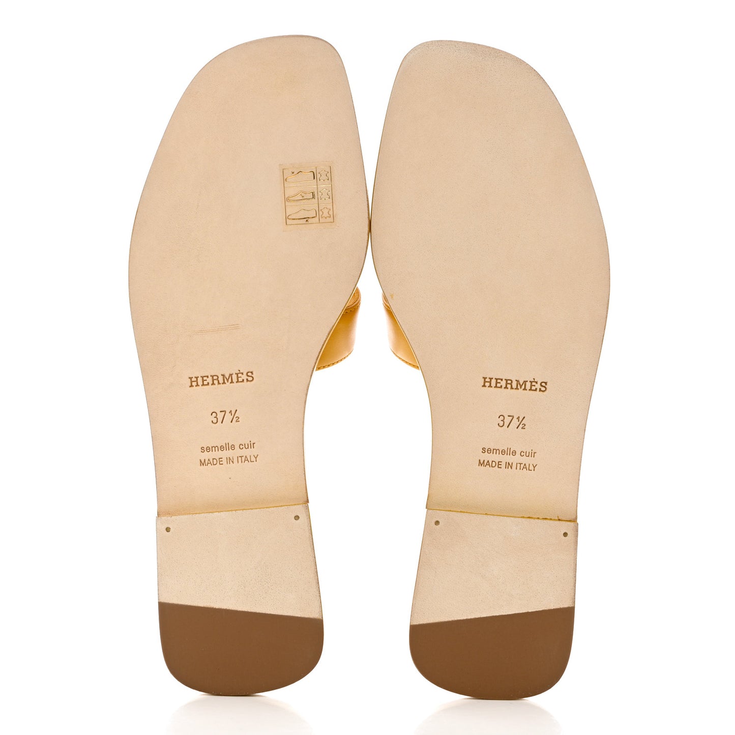 Calfskin Oran Sandals 37.5 Jaune Topaze