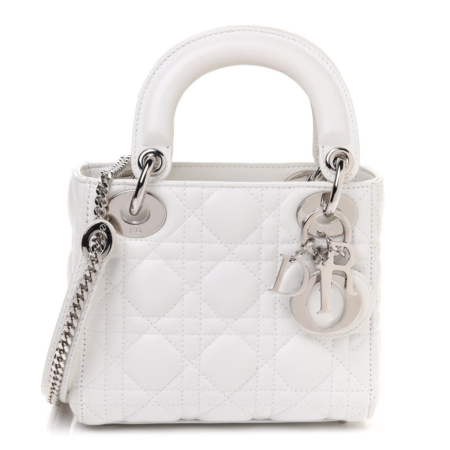 Lambskin Cannage Mini Lady Dior White