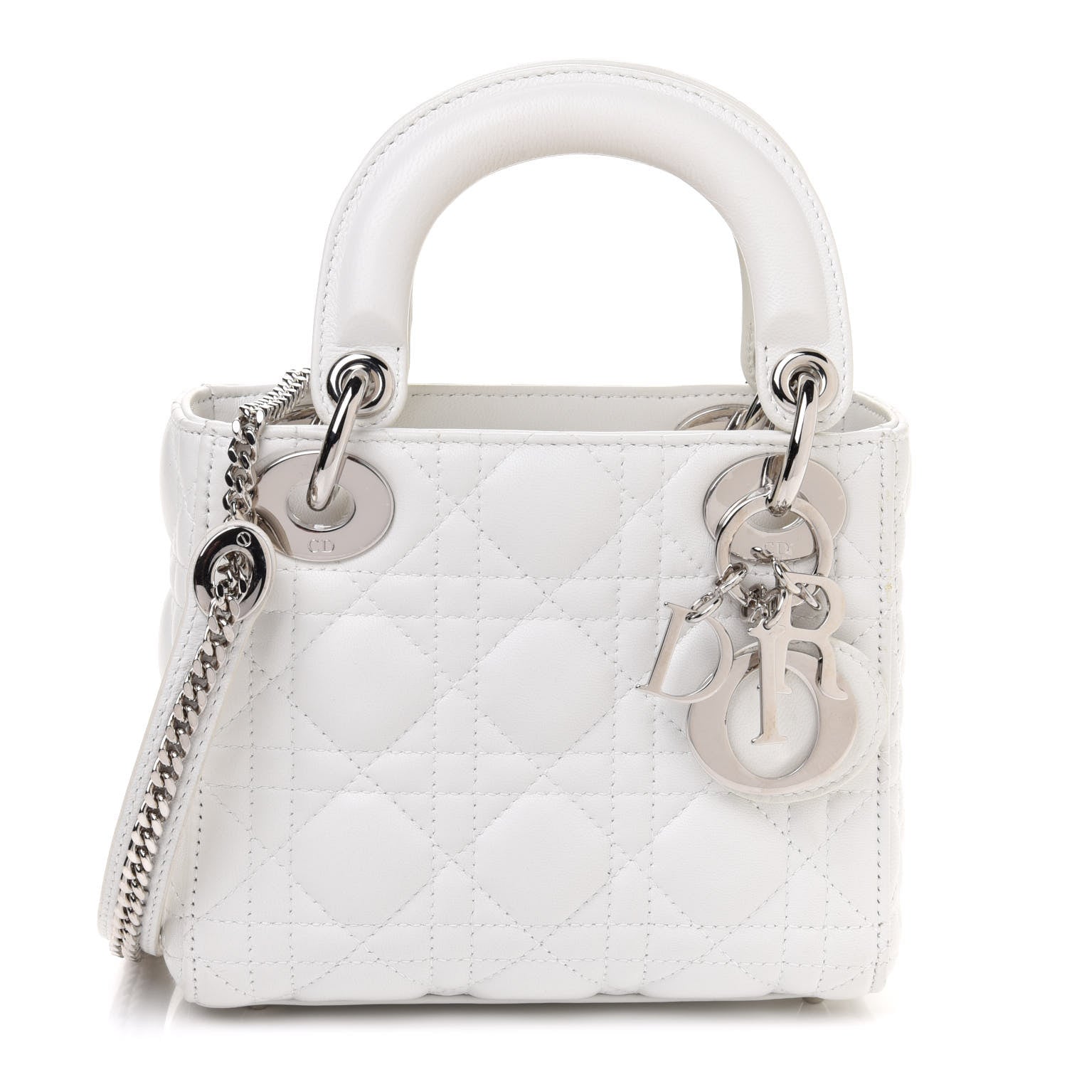 Christian Dior Lambskin Cannage Mini Lady Dior White 1 of 9