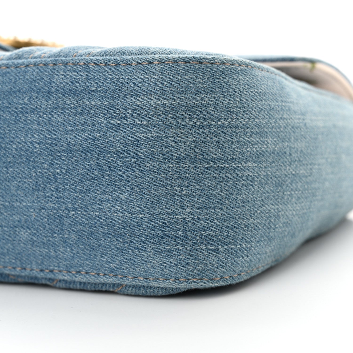 Gucci Denim Matelasse Small Pearly GG Marmont Shoulder Bag Blue 10 of 10