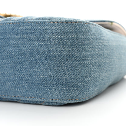 Gucci Denim Matelasse Small Pearly GG Marmont Shoulder Bag Blue 10 of 10