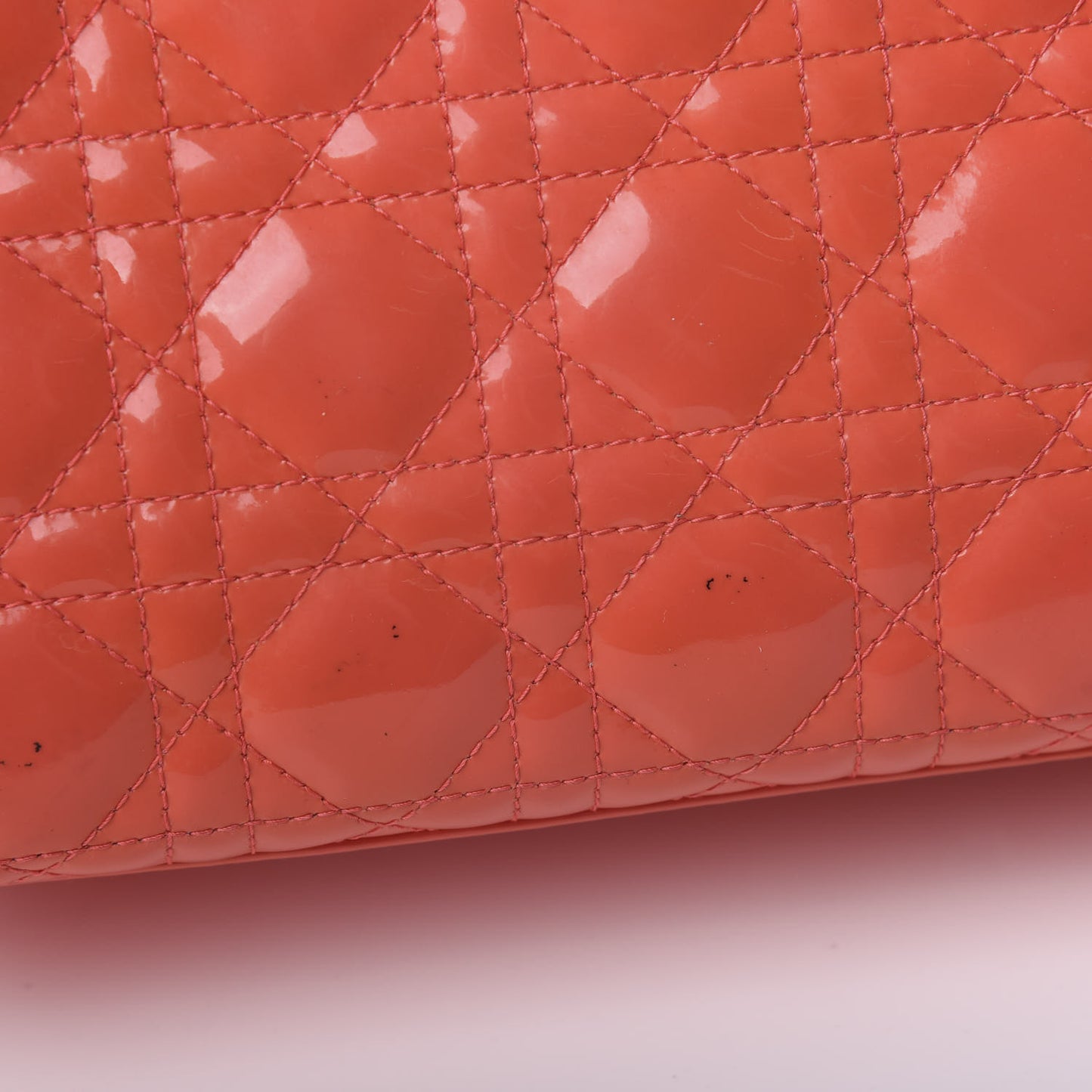 Patent Cannage Large Lady Dior Light Coral