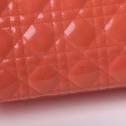 Christian Dior Patent Cannage Large Lady Dior Light Coral 14 of 17