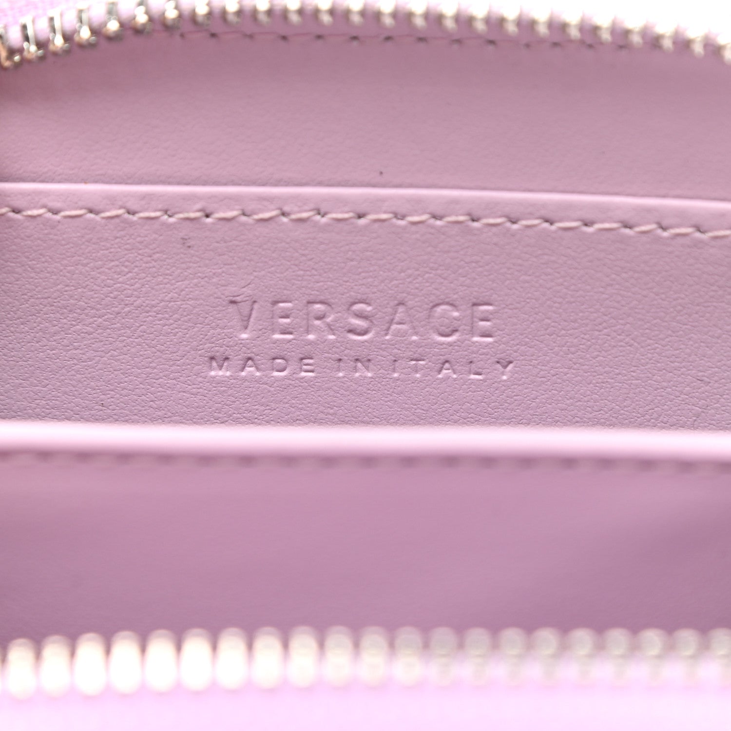 Versace Calfskin Medusa Compact Zip Around Wallet Desert Pink 6 of 7