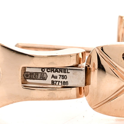 Chanel 18K Beige Gold Coco Crush Hoop Earrings 4 of 4
