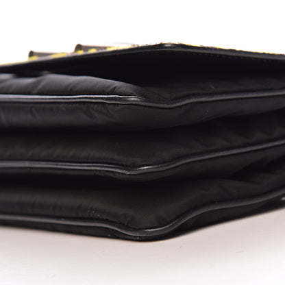 Prada Nylon Calf Hair Leopard Print Crossbody Bag Black Sole 15 of 17