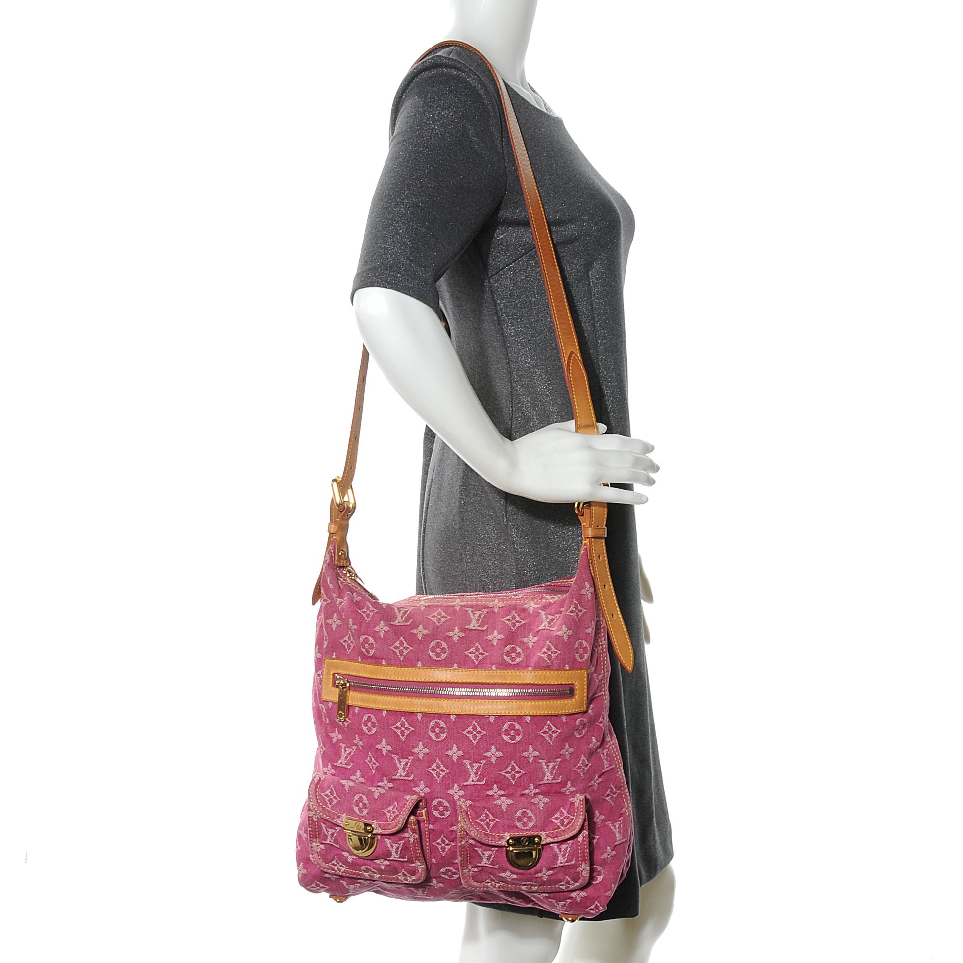 Louis Vuitton Denim Baggy GM Fuchsia 2 of 7
