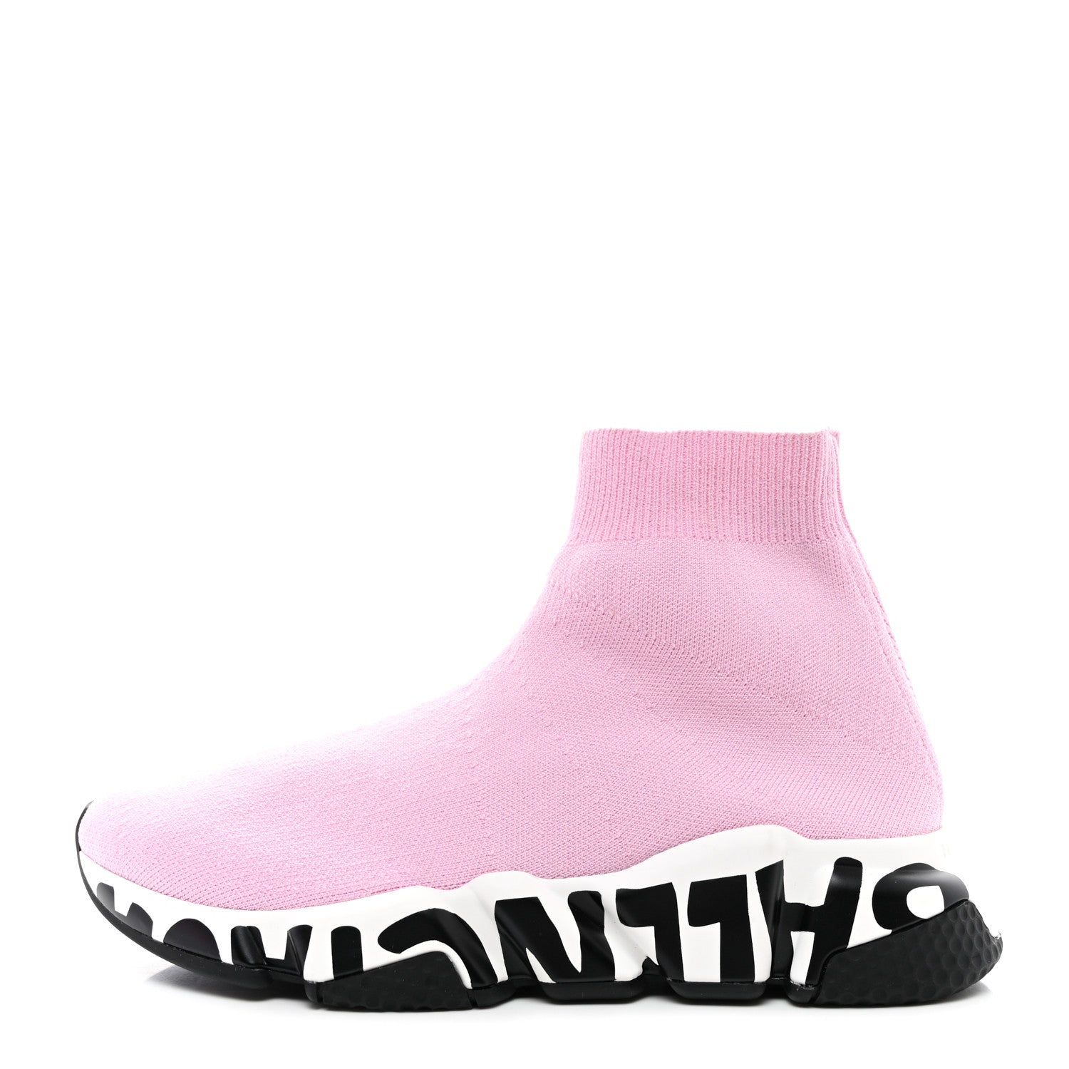 Balenciaga Neoprene Knit Womens Speed Graffiti Sneakers 36 Light Pink White Black 1 of 11