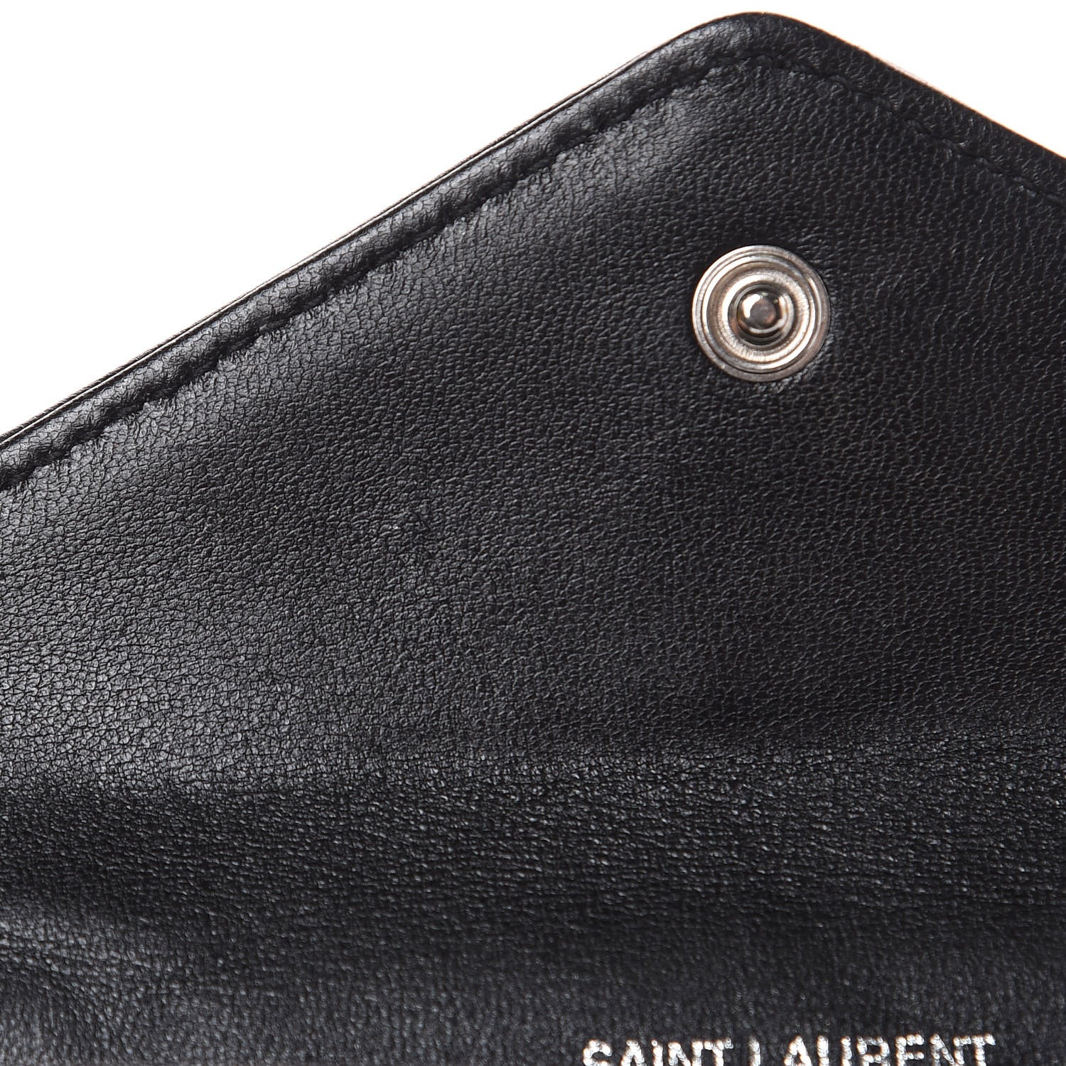 Saint Laurent Lambskin Y Quilted Monogram Small Loulou Envelope Wallet Black 10 of 14