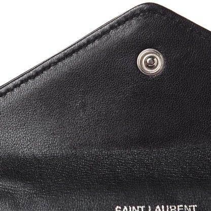 Saint Laurent Lambskin Y Quilted Monogram Small Loulou Envelope Wallet Black 10 of 14