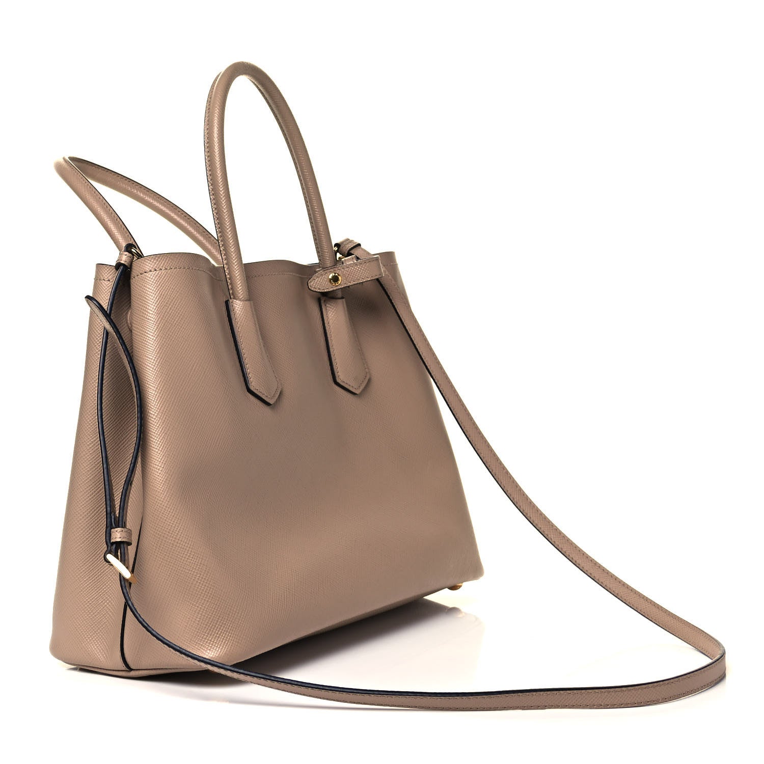 Prada Saffiano Cuir Small Double Bag Cammeo Black 2 of 8