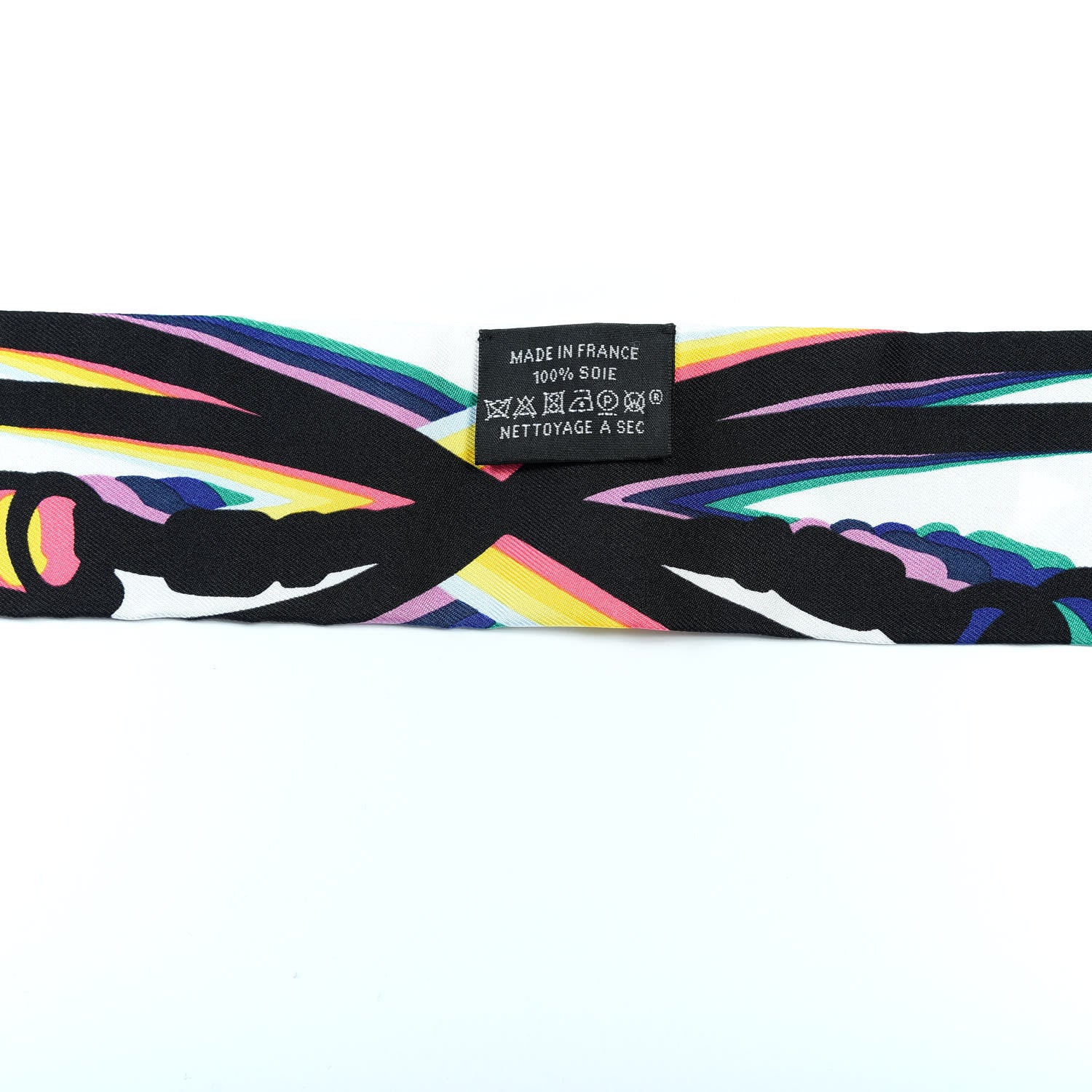 Hermes Silk Brides De Gala Shadow Twilly Black Jaune Multicolor 2 of 6