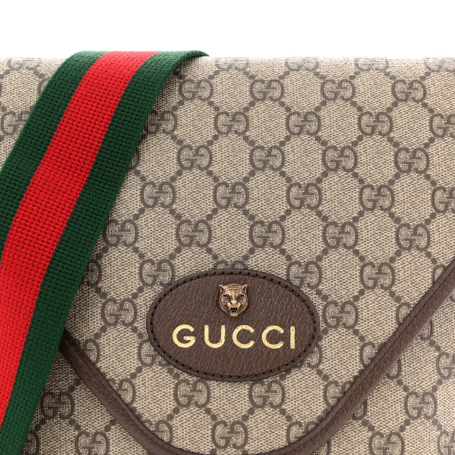 Gucci GG Supreme Monogram Web Medium Neo Vintage Flap Messenger Bag Beige New Acero 8 of 10