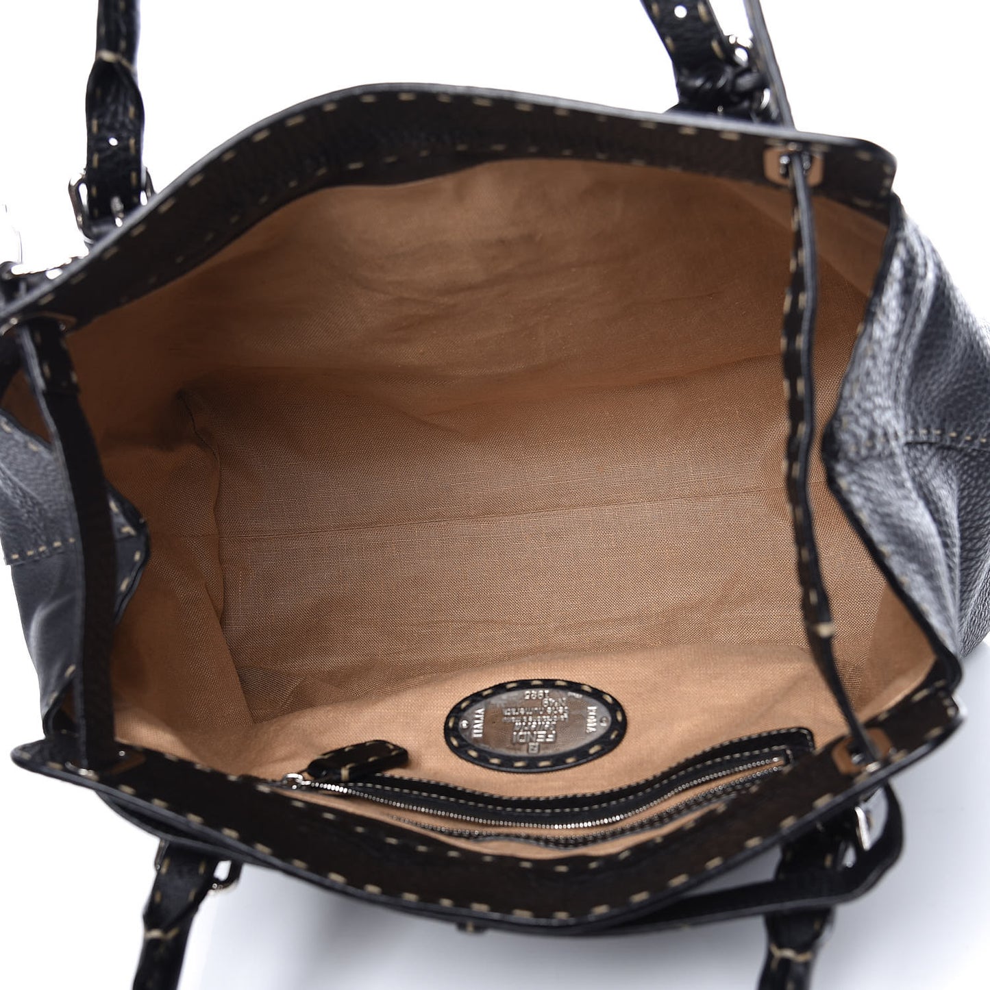 Calfskin Romano Selleria Large Villa Borghese Tote Black